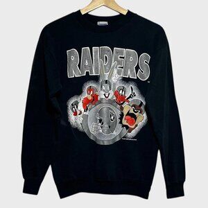 Vtg 1993 Warner Bros Los Angeles LA Raiders Looney Tunes Sweatshirt